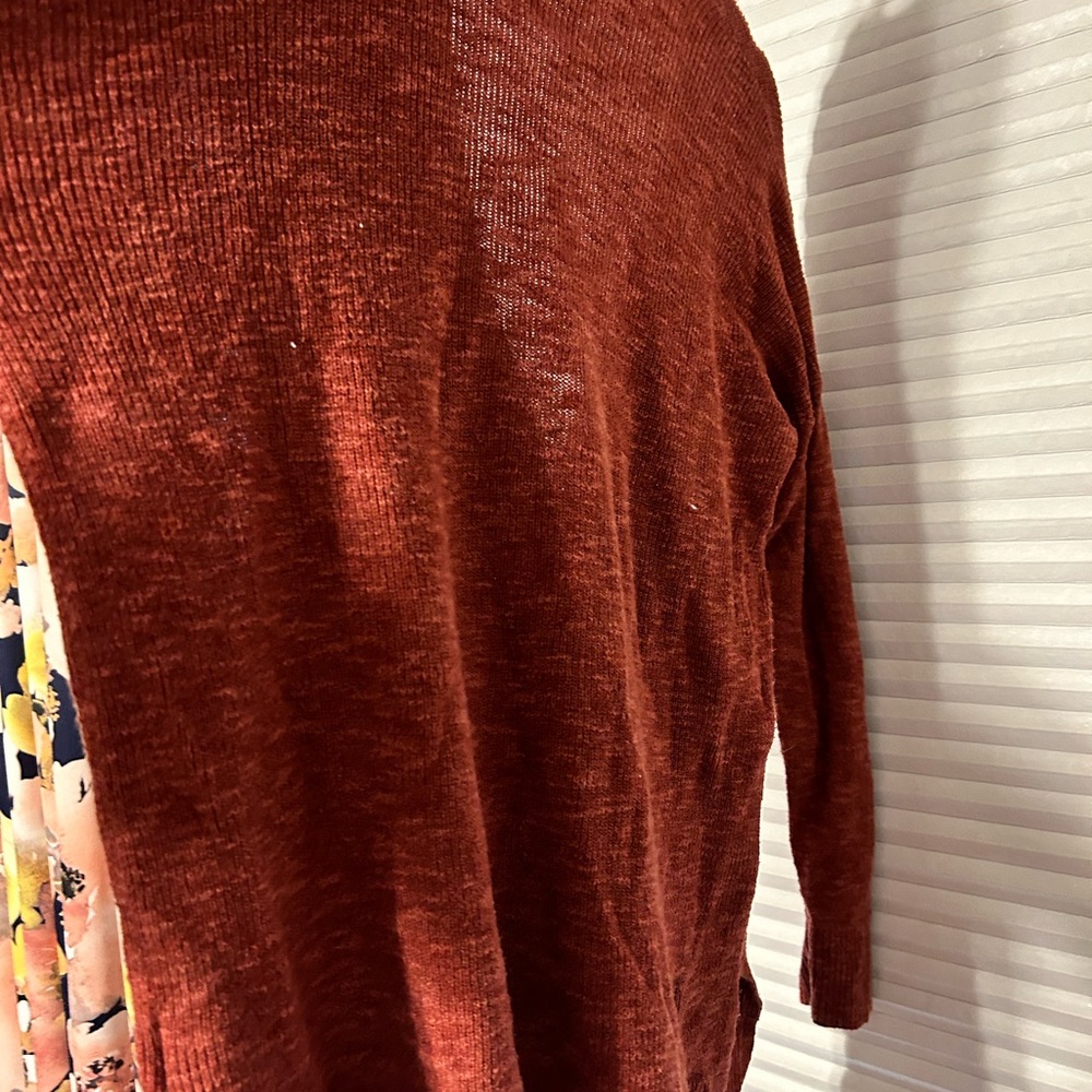 Rust V Neck Cardigan Large - Picture 8 of 8